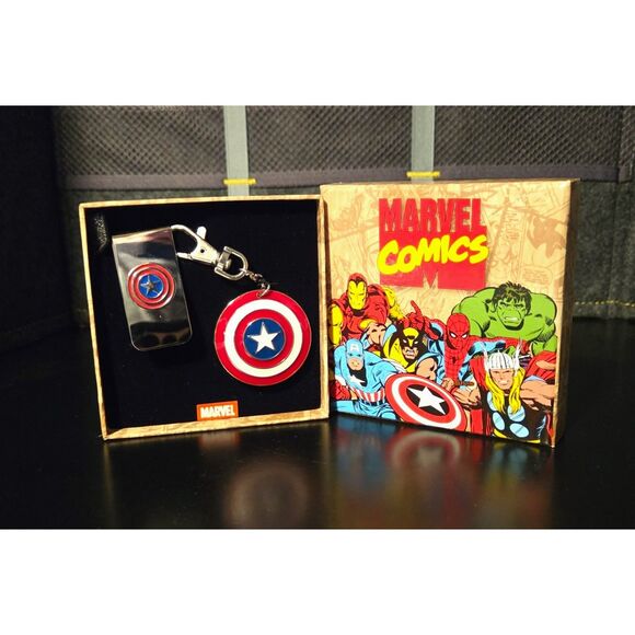 NIB - Captain America Keyring & Money Clip Marvel - Picture 1 of 4